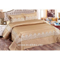 luxury wedding quilted bedspreads set with lace,high quality